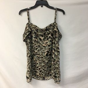 CAbi green print top size large